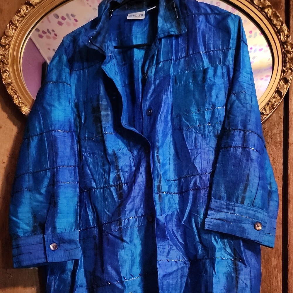 Vibrant Blue Button-Up Jacket